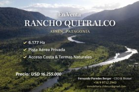 Rancho Quitralco en Aysén, Patagonia, 6.170 Ha, en venta,Pista Aérea, Costa y Termas Naturales Chile