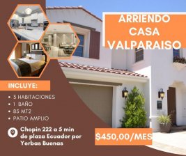 Arriendo Año Corrido Casa 3d-1b de 85 mt2 Cerro Bellavista Valparaíso  $450.000