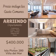 Departamento en Arriendo en Isla Picton Viña del Mar, Valparaiso