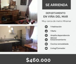Departamento en Arriendo en Metro Miramar Viña del Mar, Valparaiso