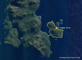 Isla privada 163 hectáreas en venta, en la Isla Tangbac, Aysen en el sur de Chile