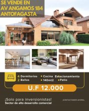 ¡REBAJADA!   ¡INVERSIONISTAS E INMOBILIARIAS! Vendo casa en sector comercial Av Angamos Antofagasta